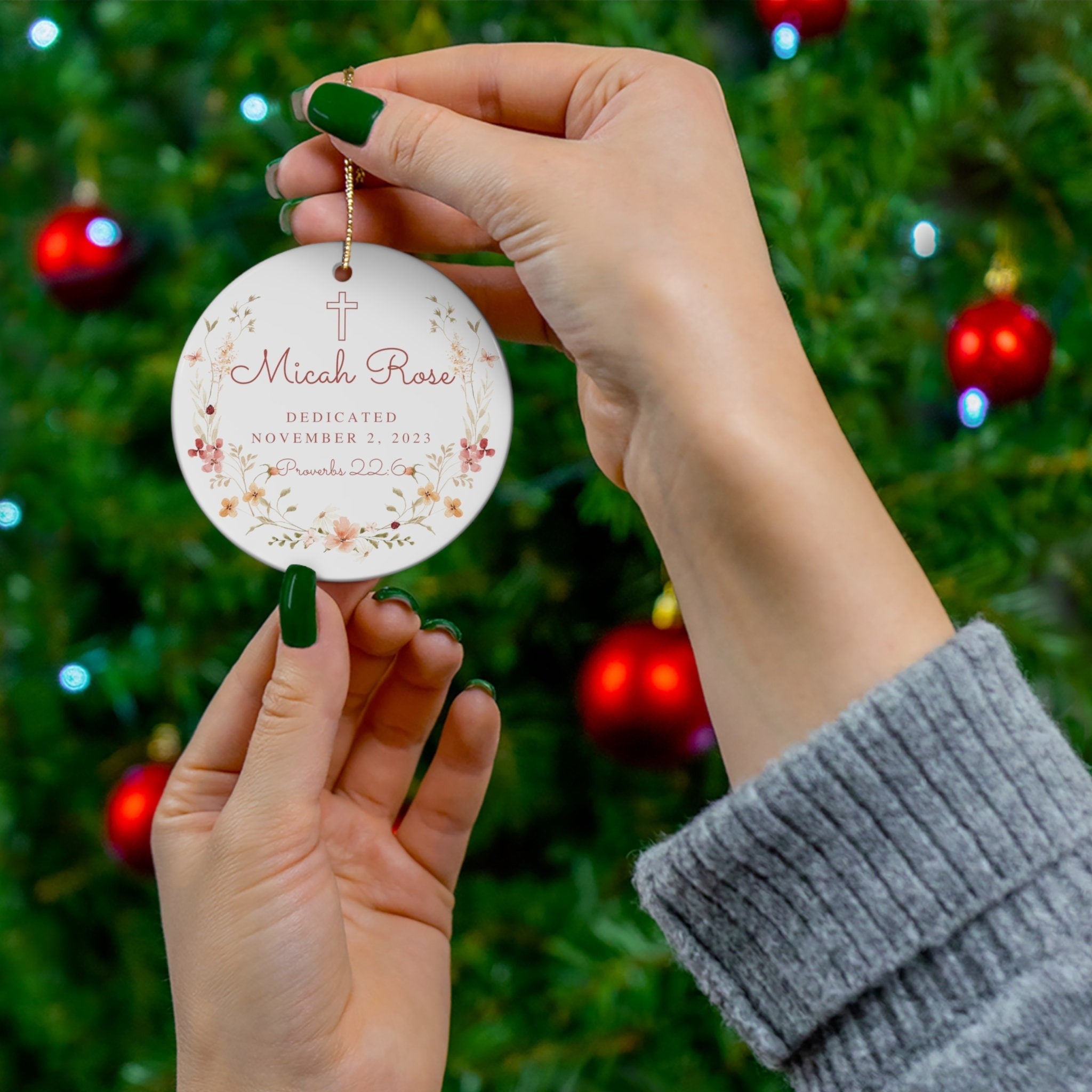 Personalized Christmas Ornament and Ornament Baptism Gift for Boy, Nativity Scene Christmas Ornament, Ideas For Christmas Trees, Religious Christmas Decorations DCLAF07